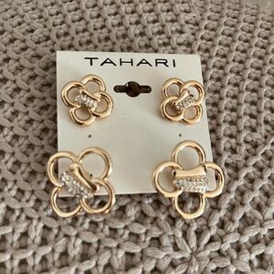 Tahari Gold and Silver Tone Earrings
